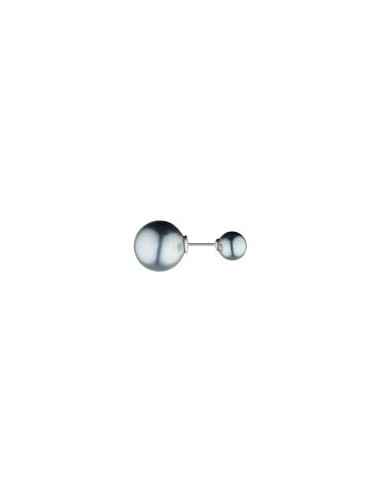 Boucles d'oreilles Argent 925 + Perle "Double Perles Grises"