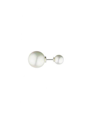 Boucles d'oreilles Argent 925 + Perle " Double Perles Blanches"